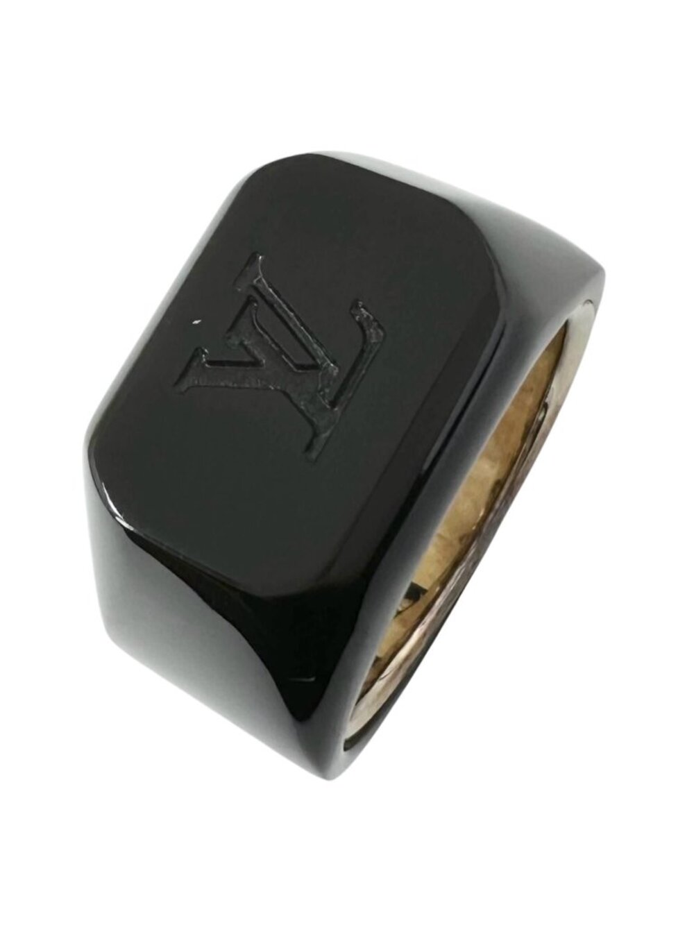 Louis Vuitton LV Logo Silver Brown Ring